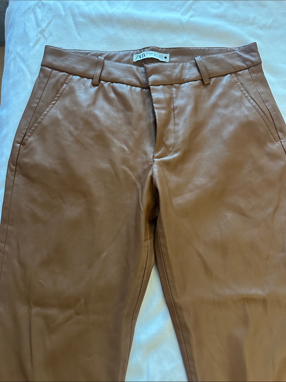 Zara Brown Faux Leather Pants
